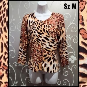 WOMENS LOVELY LEOPARD CARDIGAN SIZE M